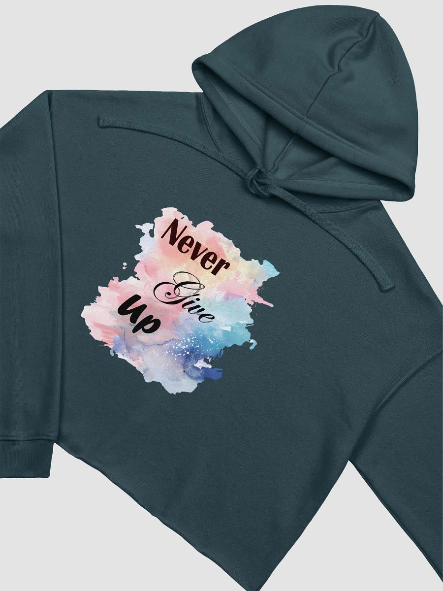Never Give Up Watercolor Crop Hoodie product image (22)