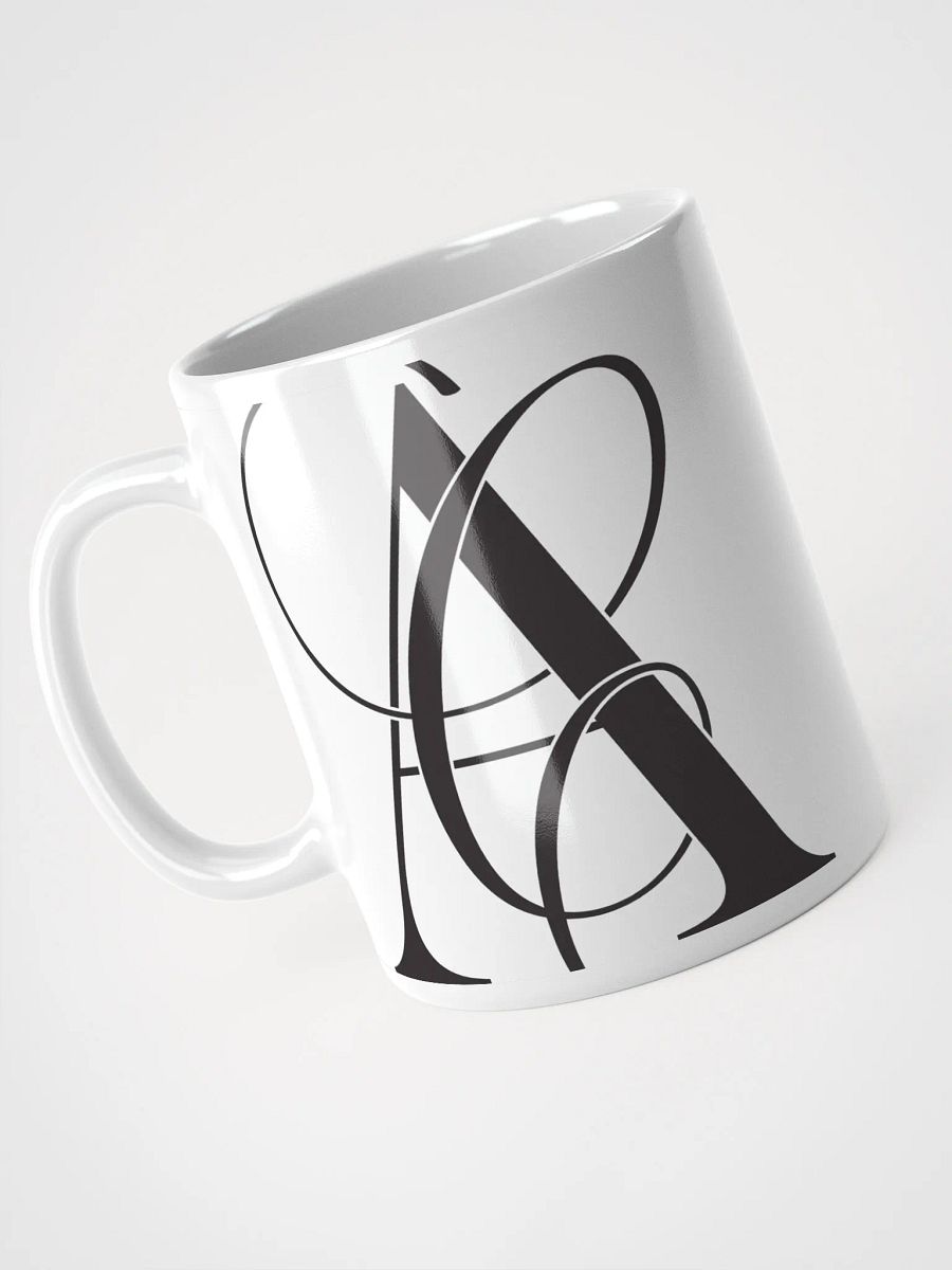 Elegant A Calligraphy White Glossy Mug (Black) product image (3)