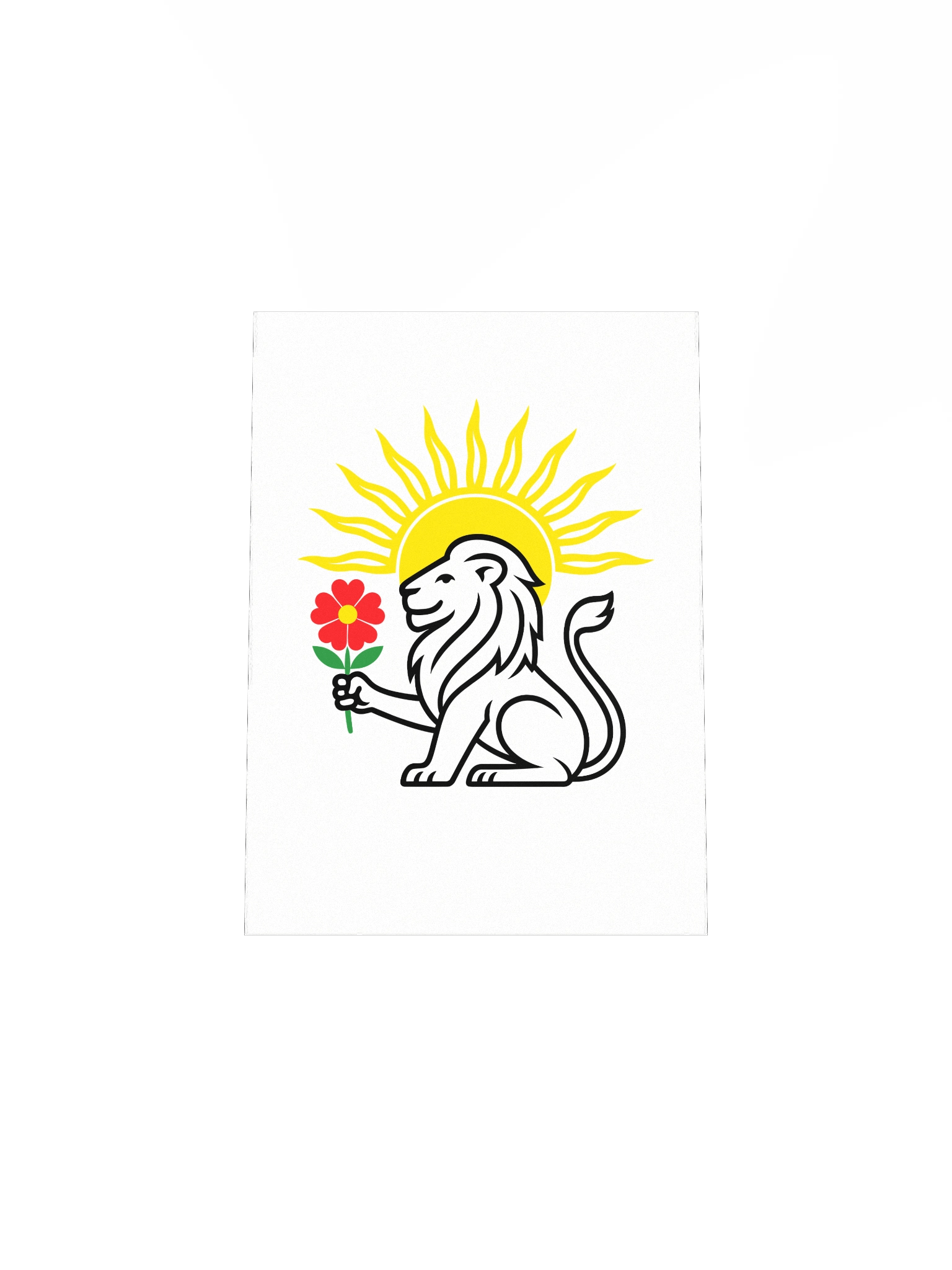 Lion (Black Outline) White Poster - MWC product image (33)