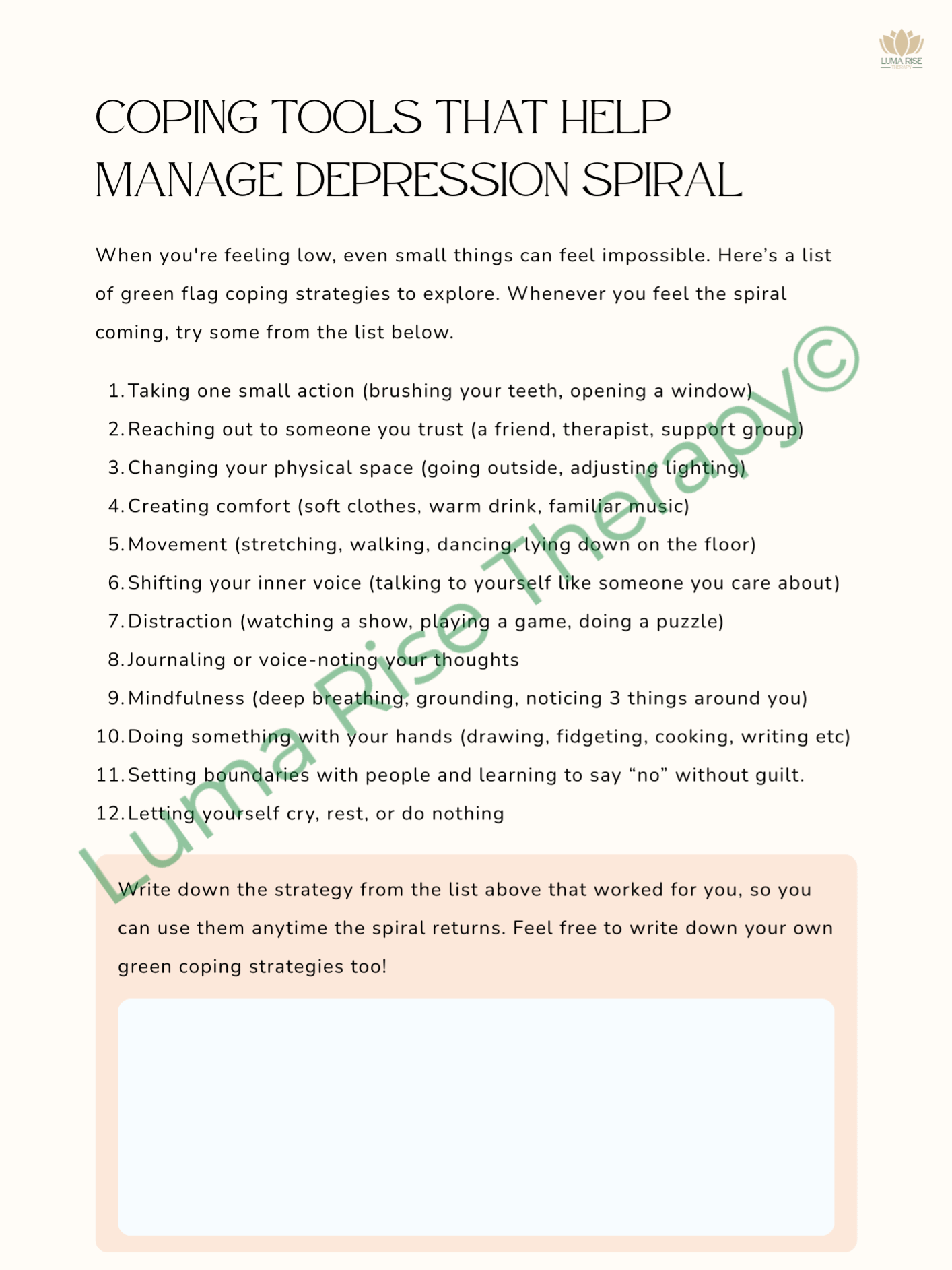 Finding Light in the Fog: Therapy-aligned Workbook for Depression Support product image (8)