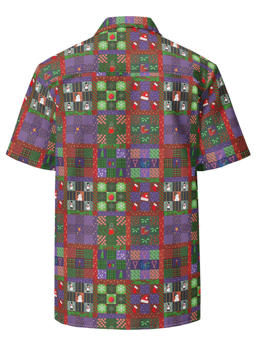 Christmas Patchwork Oversized Button Down Shirt product image (2)