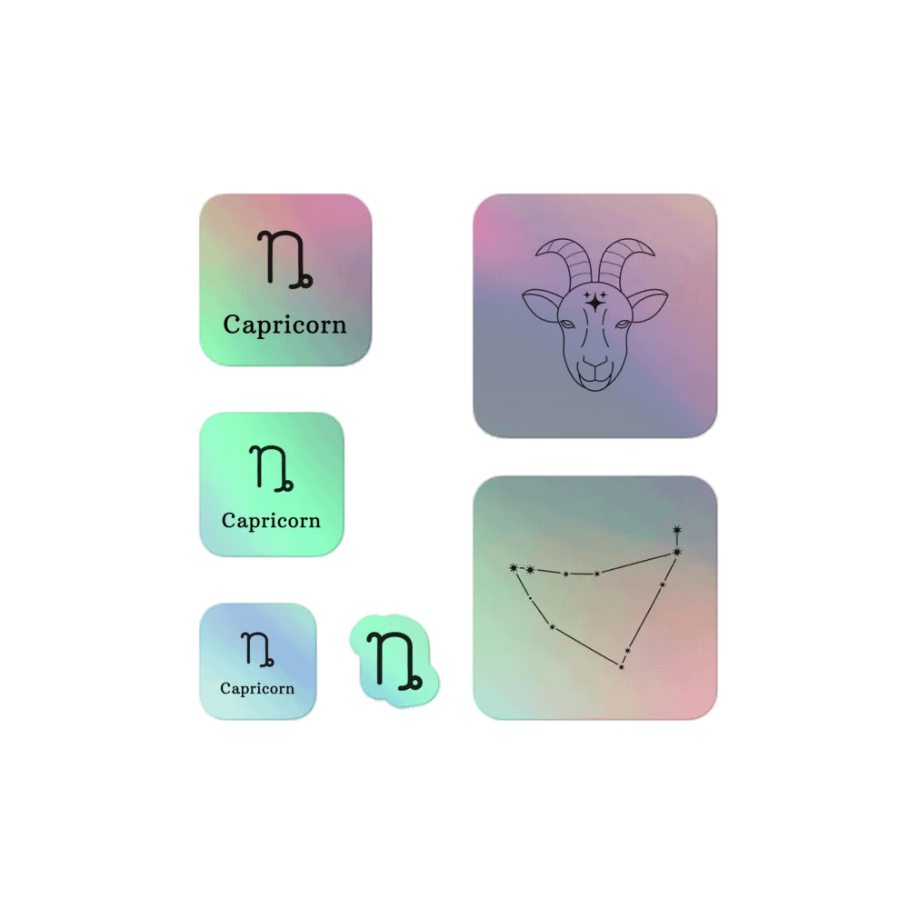 Zodiac Capricorn - Holographic Sticker Set product image (1)