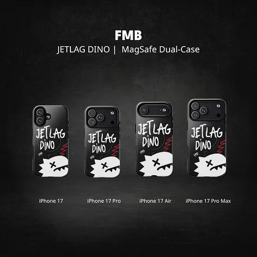 🖤 FMB CORE｜Jetlag Dino MagSafe Dual-Case

同樣的設計語彙，不同的呈現方式。
從布料到硬殼，從身上到掌心，
「時差恐龍」再一次，留下新的印記。

這款手機殼延續了 Jetlag Dino 的設計概念：
時間 ×...