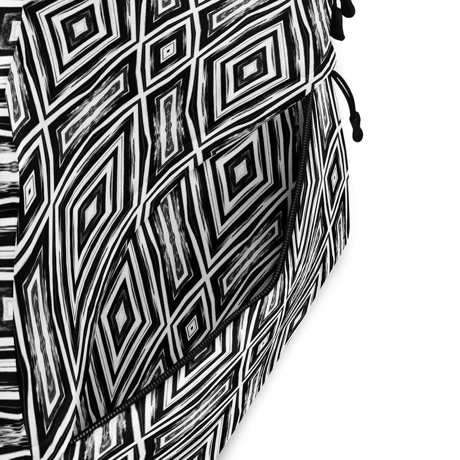 Abstract Monochrome Repeating Pattern Back Pack product image (16)