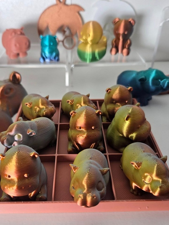 Small Hippo Tic Tac Toe Game - 3D Printed product image (2)