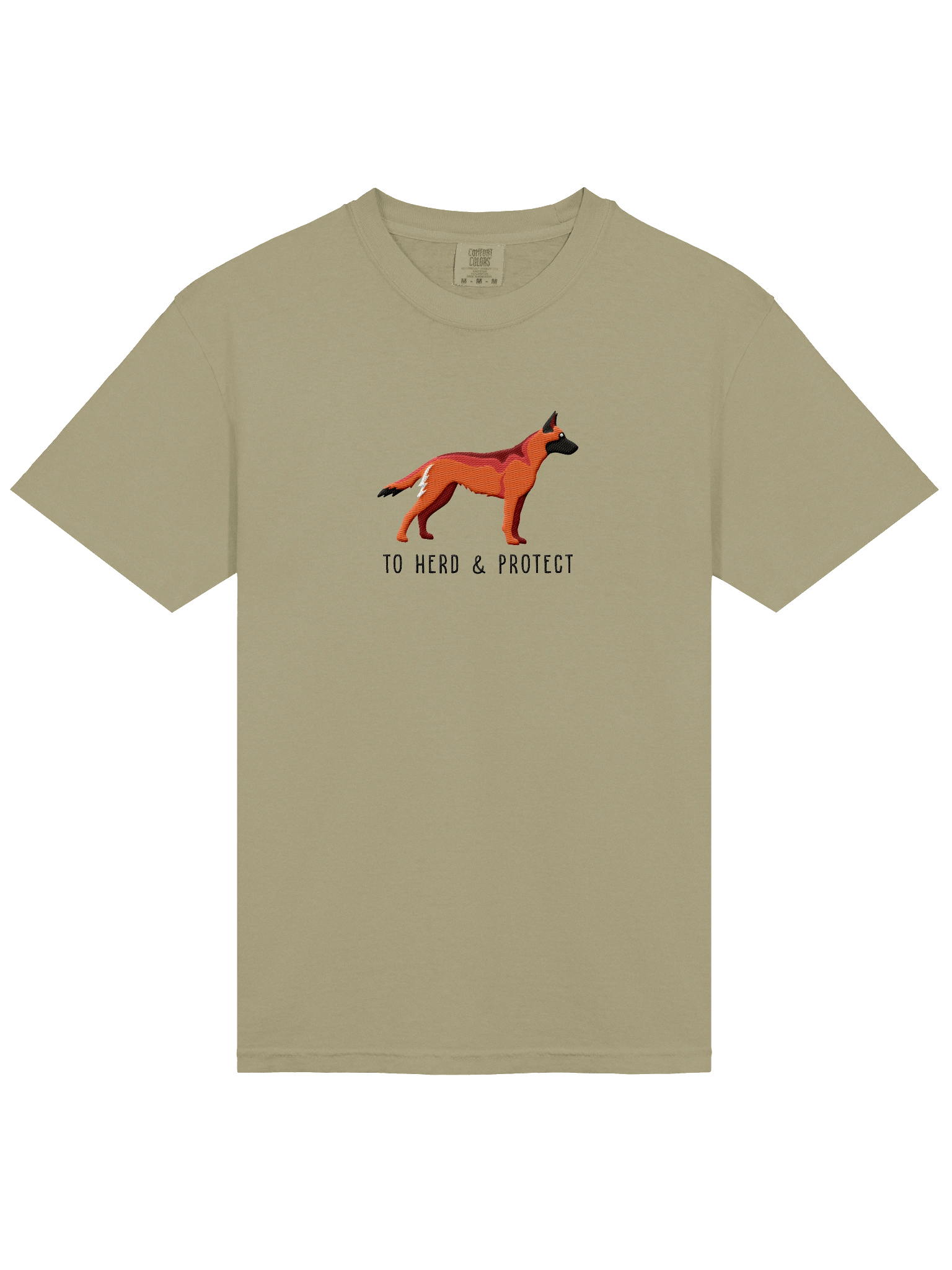To Herd and Protect T-Shirt(Embroidered) of a Belgian Malinois(Red) product image (14)