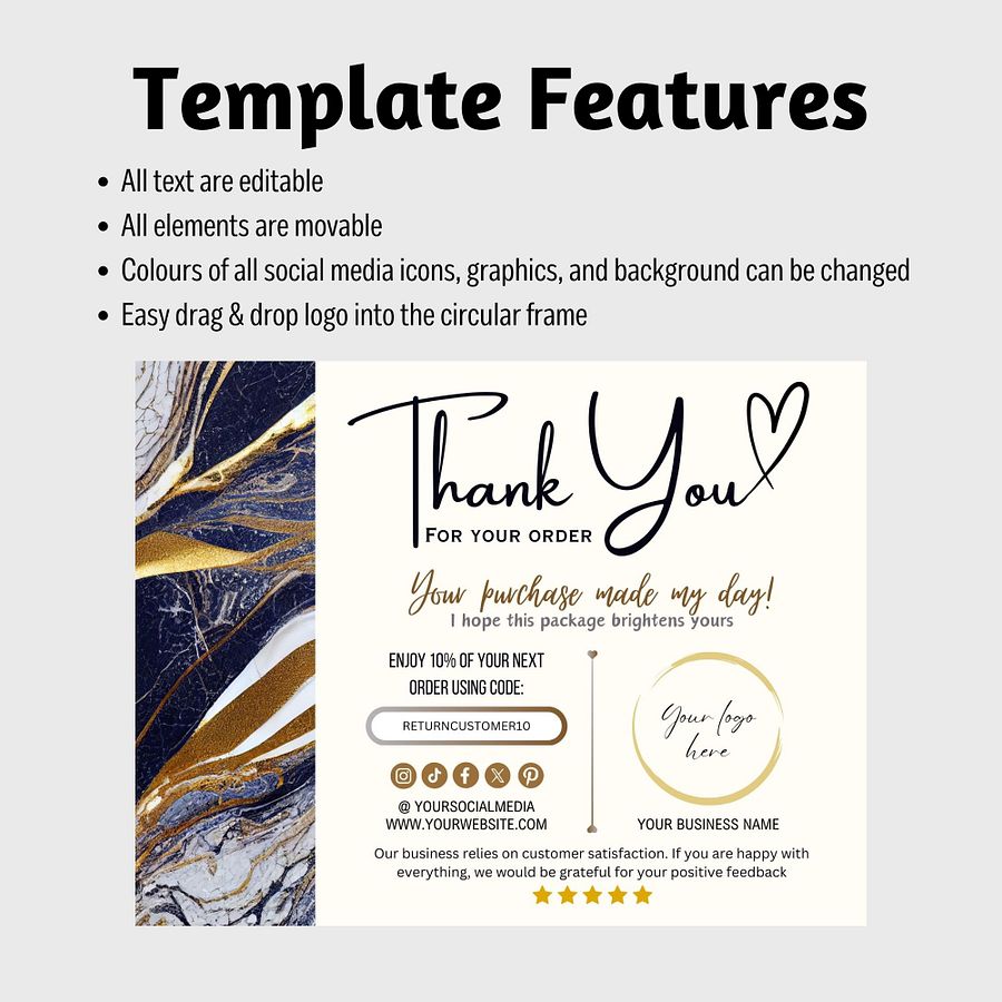 Aurelia - Thank You Card Template product image (7)
