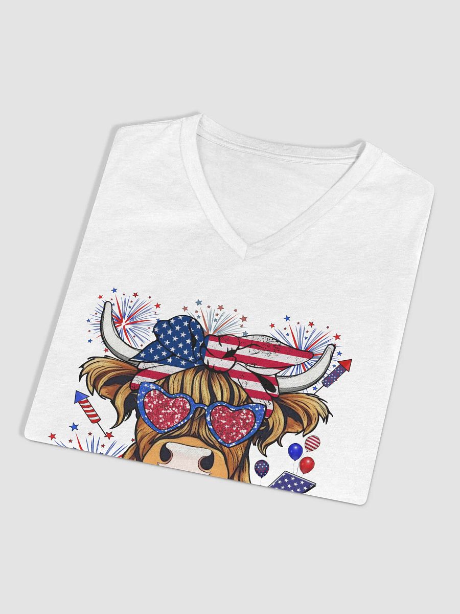 Ladies Highland Coo July 4th V-Neck product image (7)
