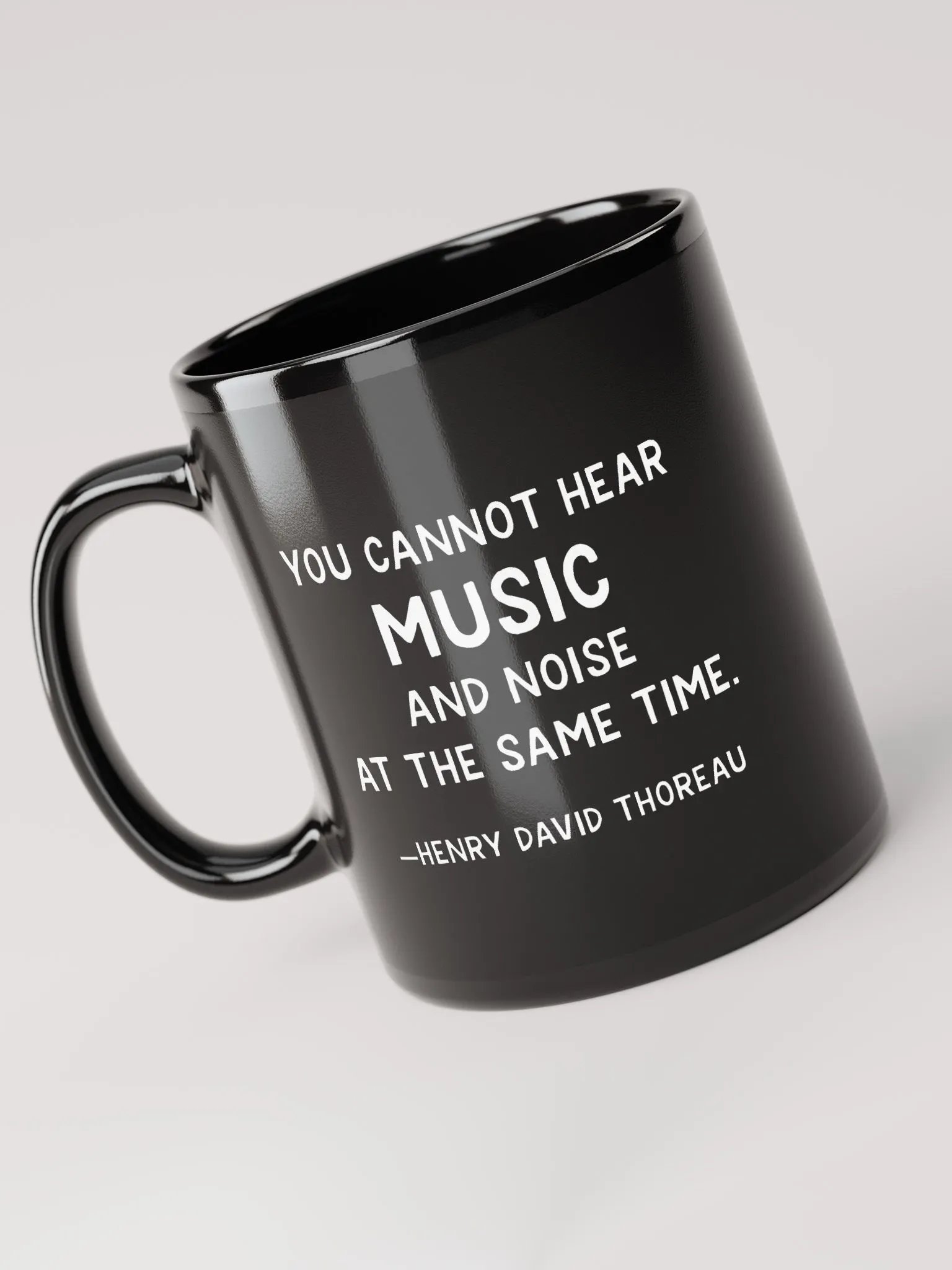 Embrace Your Genius Thoreau Quote Black Coffee Mug product image (4)