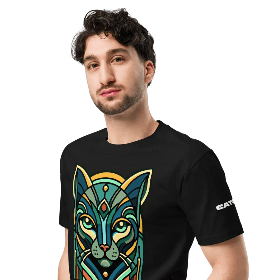Tribal Cat Unisex T-Shirt – Bold & Stylish Feline Art 🐾 product image (4)
