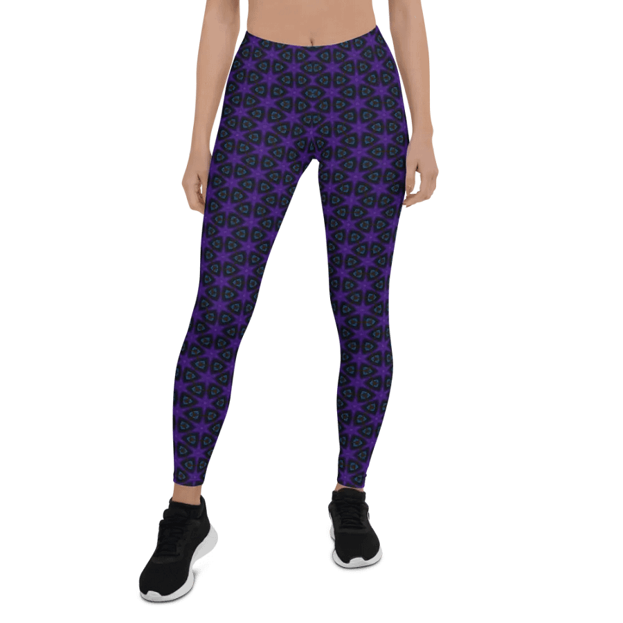 Celestial Geo Star Women's Leggings – Purple & Blue Modern Design product image (5)