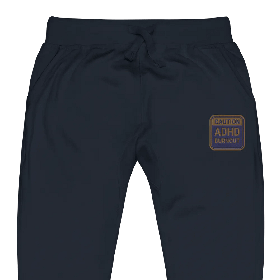 CAUTION: ADHD BURNOUT (belle design) embroidered unisex joggers product image (1)
