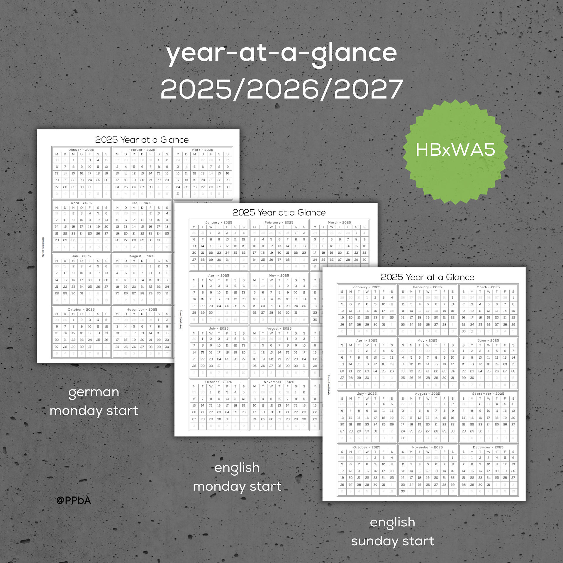 year at a glance - HBxWA5 - 2025-26-27 product image (2)