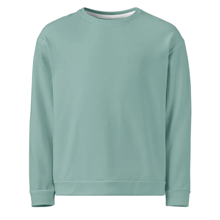 Plain Light Teal Green Soft Summer Unisex Recycled Polyester Heavyweight Premium Sweatshirt by Treasure Pie product image (1)