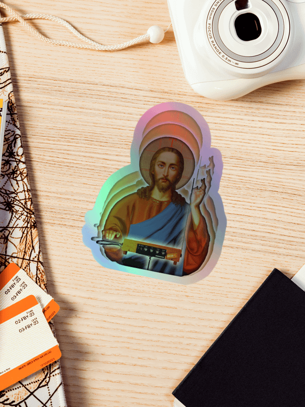 The Holy Theremin by Frank Fonik, Kiss-Cut Holographic Sticker Sheet product image (2)