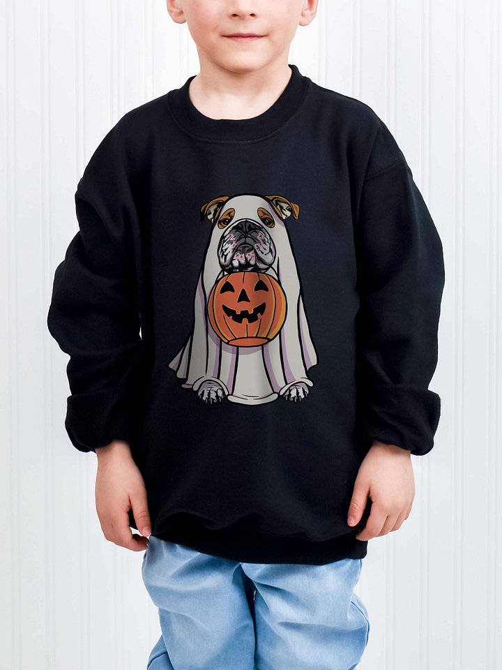 Halloween English Bulldog(Red) Youth Sweatshirt product image (1)