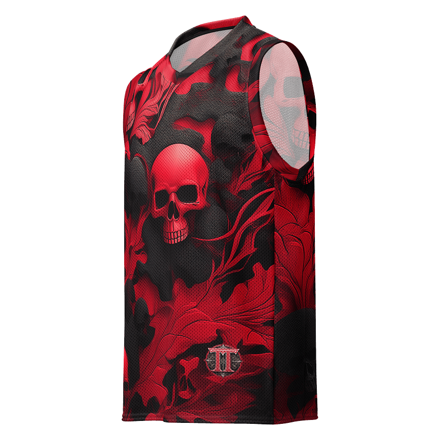 Premium Basketball Jersey red and black skull product image (1)