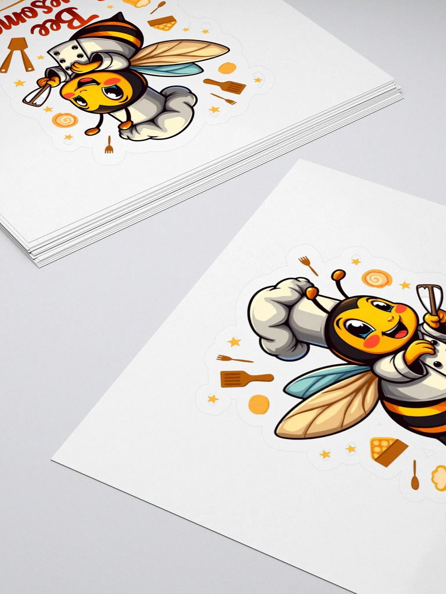 Bee Awesome Chef Kiss Cut Stickers product image (4)