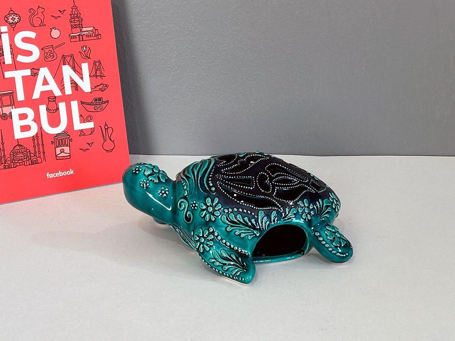 Ceramic turtle, candle holder — handmade pottery, handmade ceramic product image (4)
