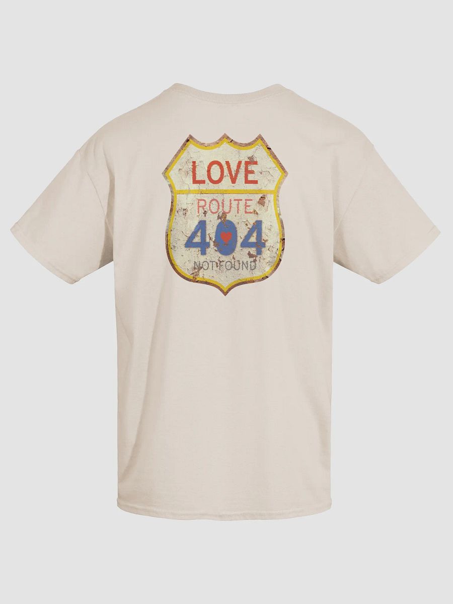 Vintage Love Route 404 Not Found T-shirt (Back Side), Unisex Summer Tee product image (1)