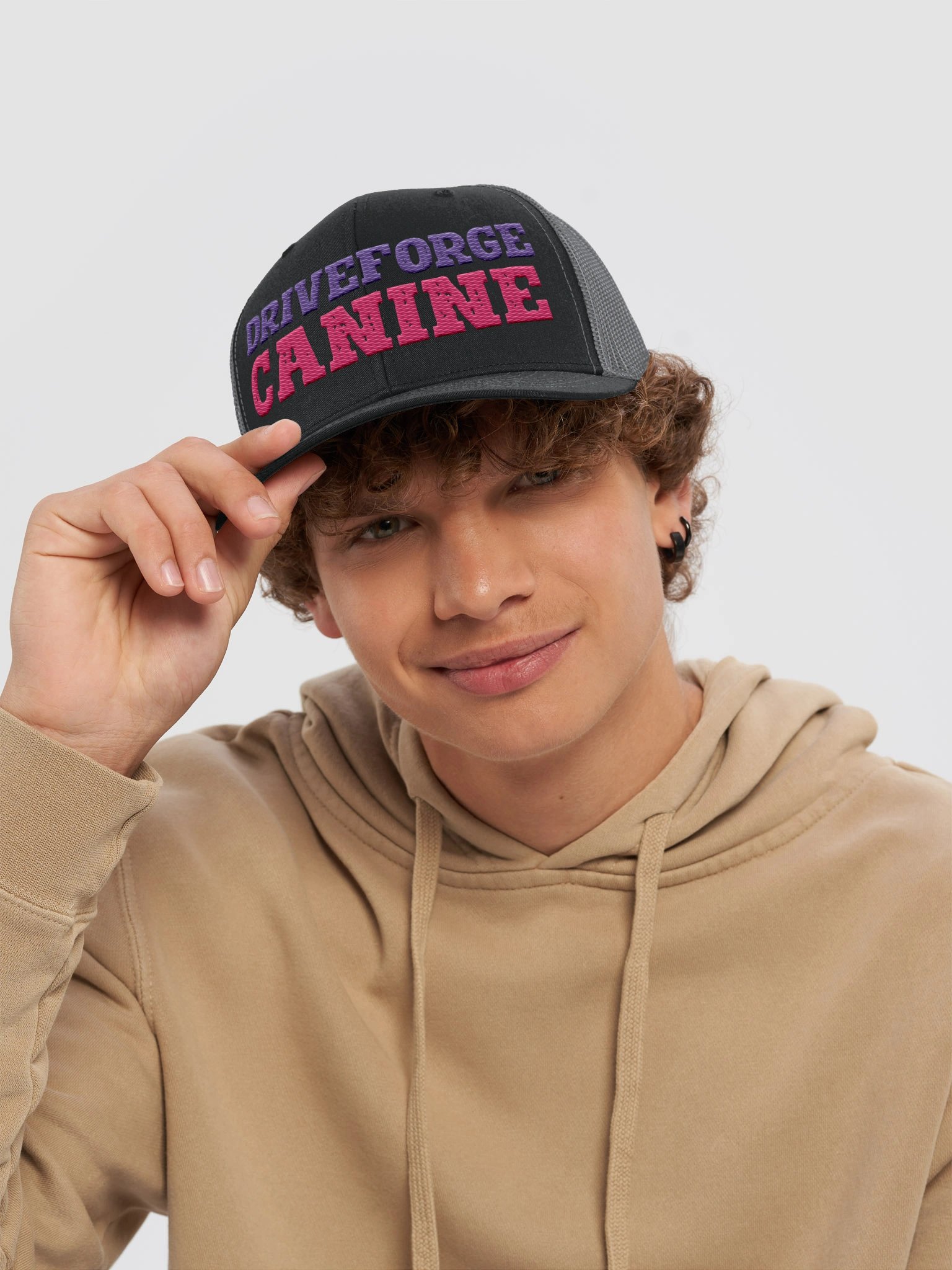 DriveForge Canine Pink & Purple Logo Trucker Hat product image (6)