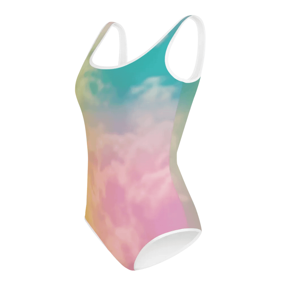 Blur cloud rainbow Design Youth One Piece Swimsuit - V11 product image (4)