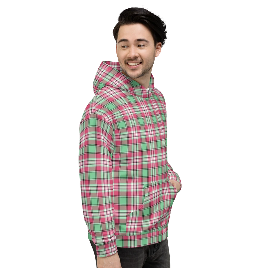 Mint Green and Pink Plaid Hoodie product image (5)