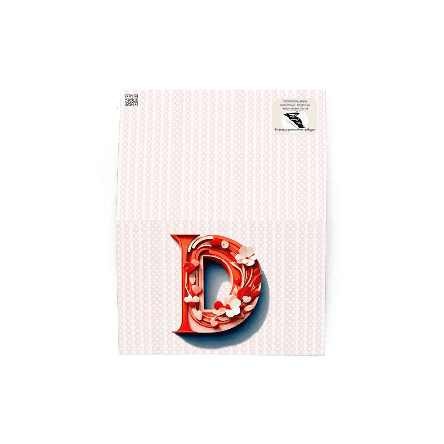 Valentine’s Monogram Letter D(5) Card product image (3)