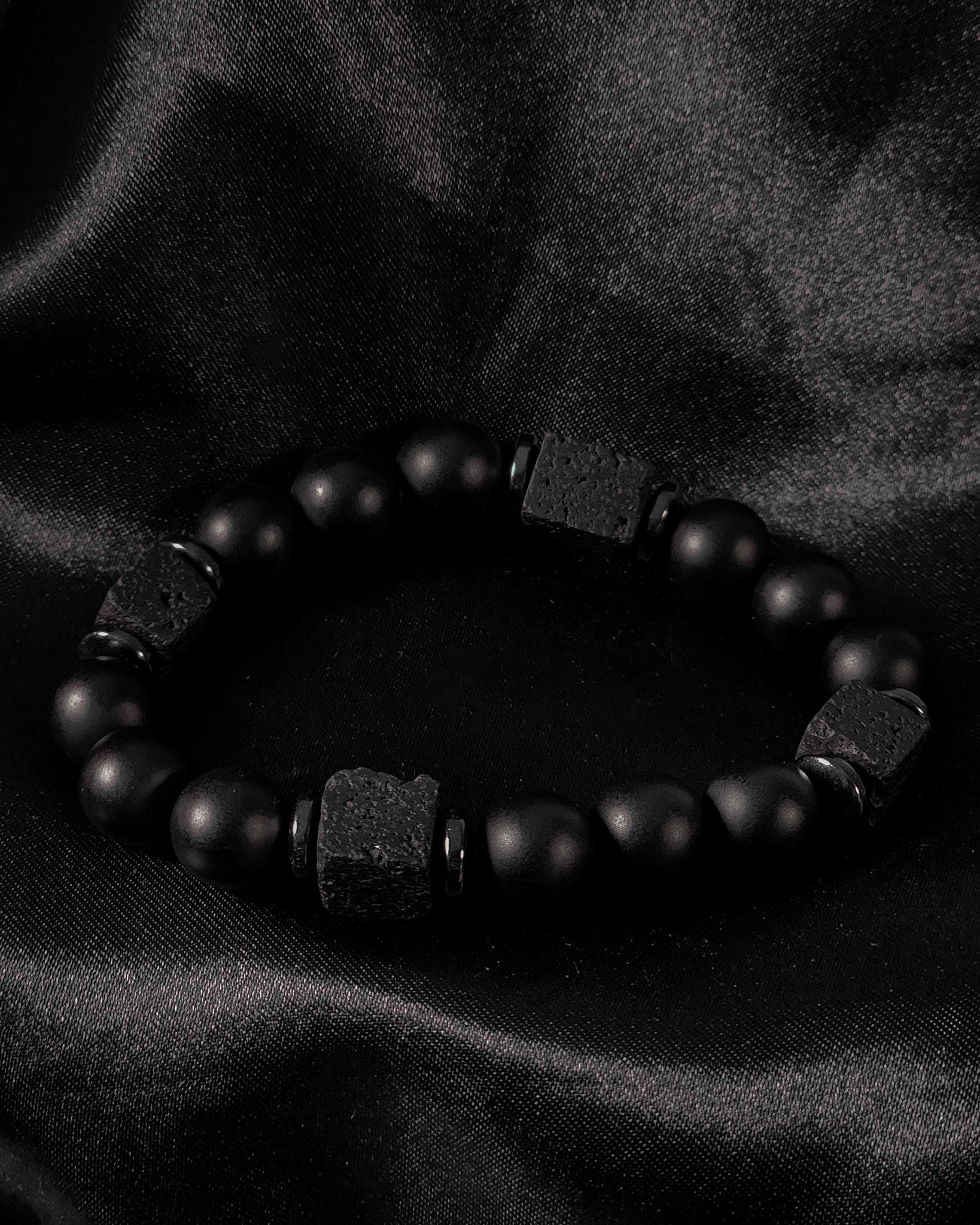 Onyx & Lava Stone Beaded Bracelet product image (1)