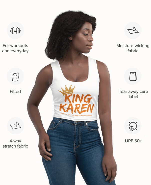 King Karen Crowned White Stretchy Crop Top product image (11)