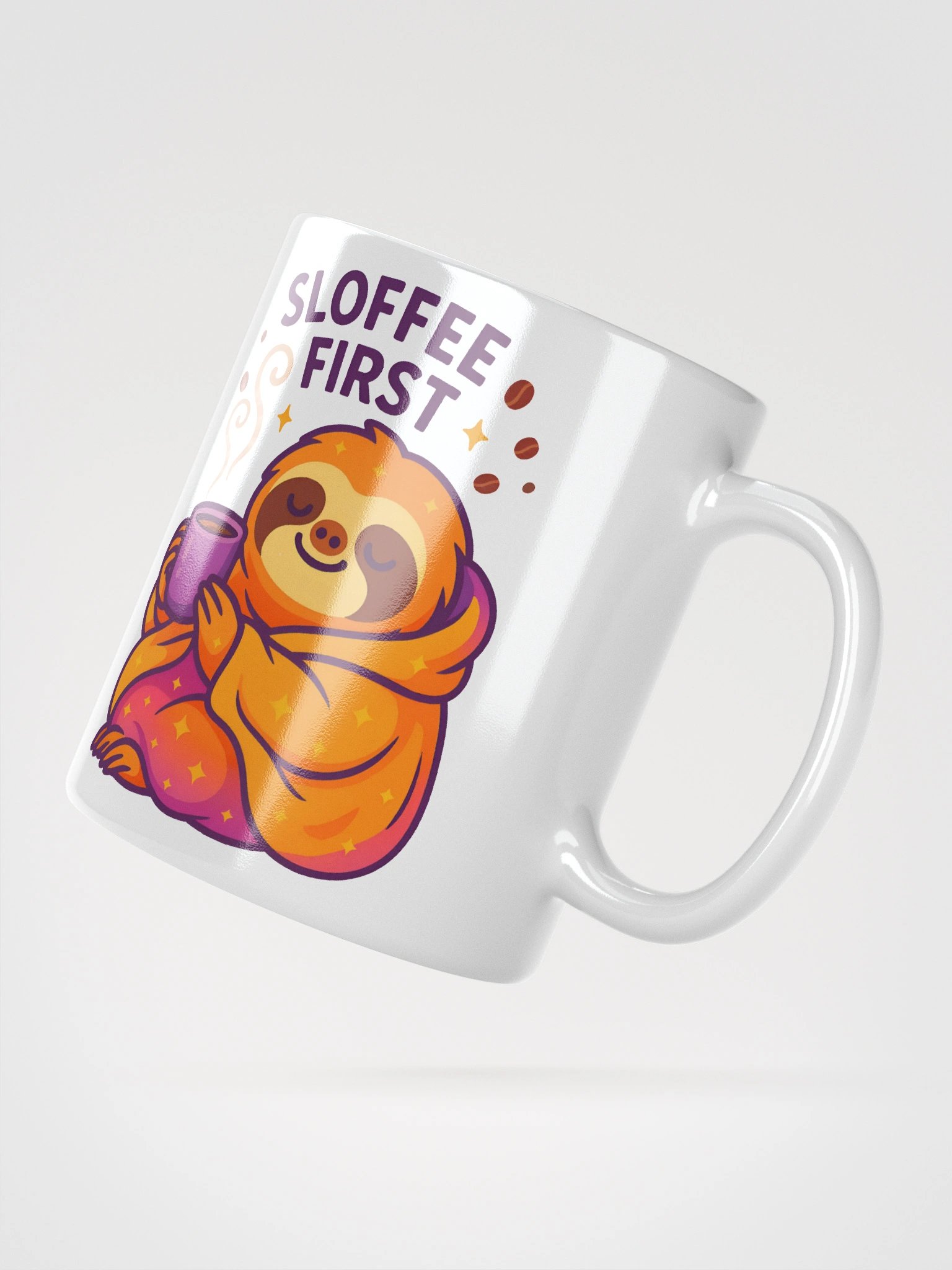 Sloffee First Coffee Mug – Funny Sloth Coffee Cup for Slow Starts and Cozy Moments product image (2)