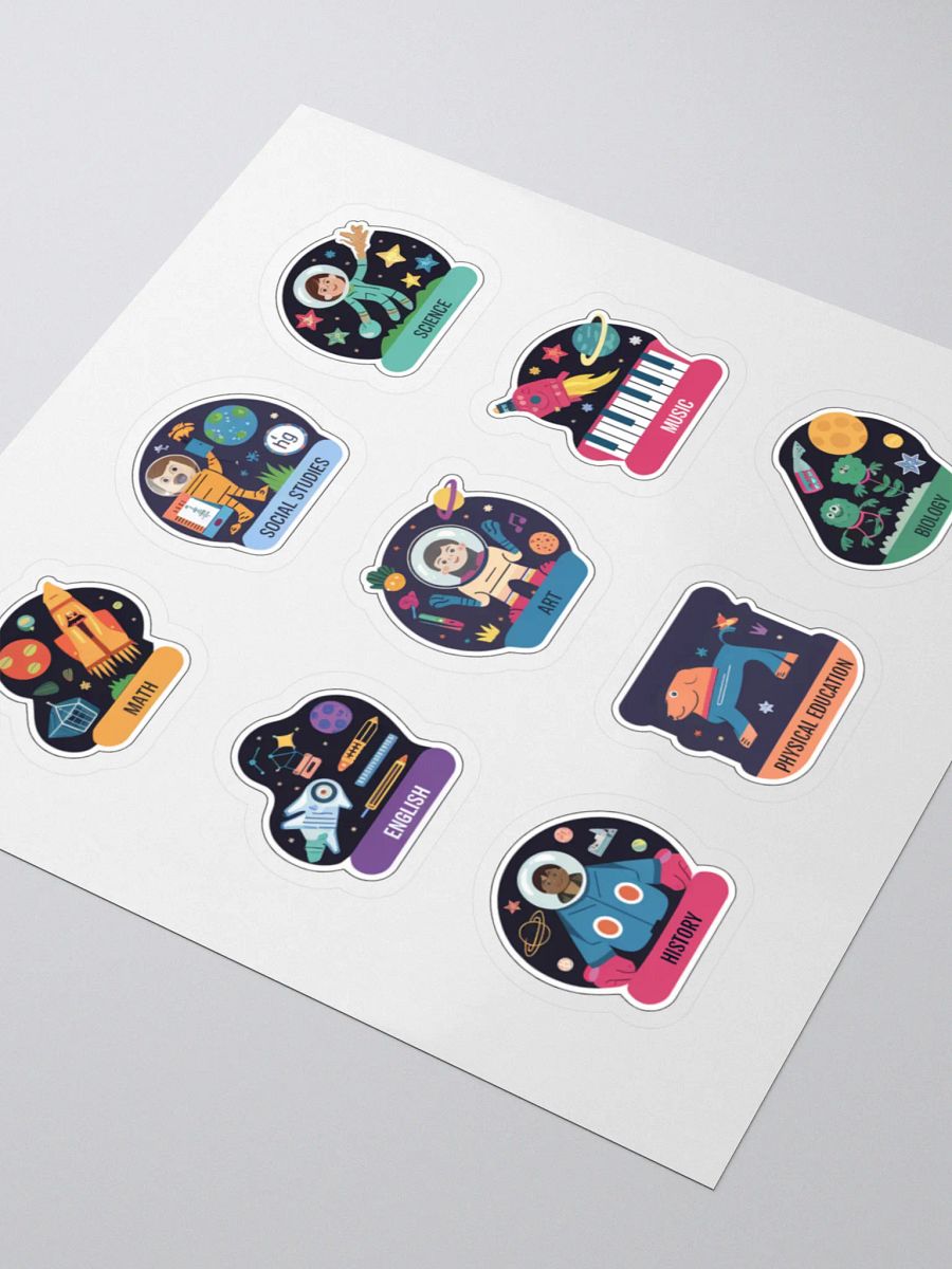 Back To School Space Adventure themed Subject Sticker Pack product image (3)