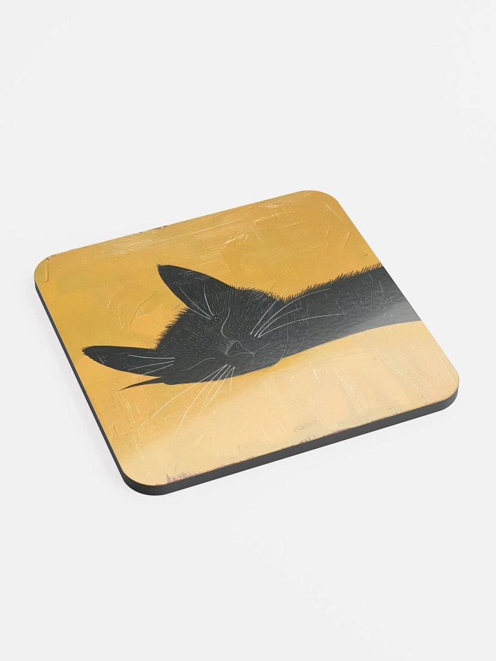 Glossed Cork Coaster by Allcolor Sleepy Cat product image (2)