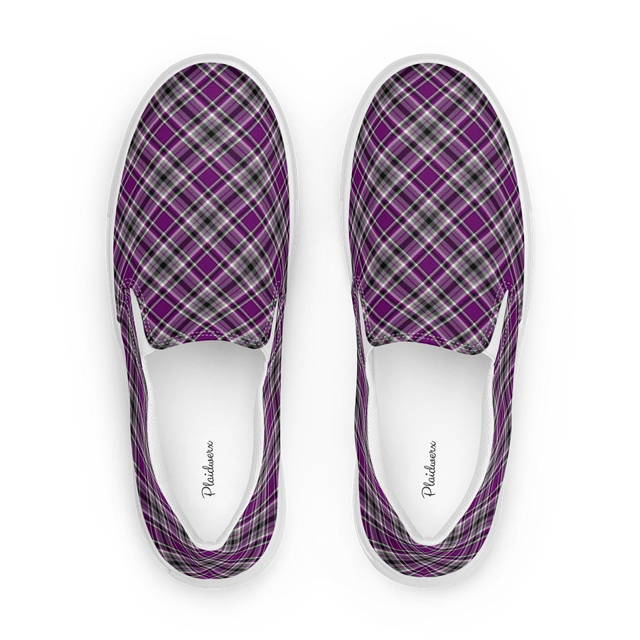 Purple, Gray, and Black Plaid Women's Slip-On Shoes product image (1)