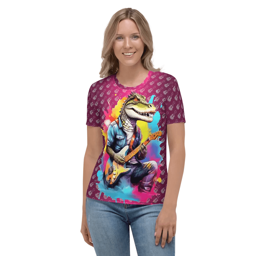 Cool Alligator Playing Guitar All Over Print T-shirt product image (2)