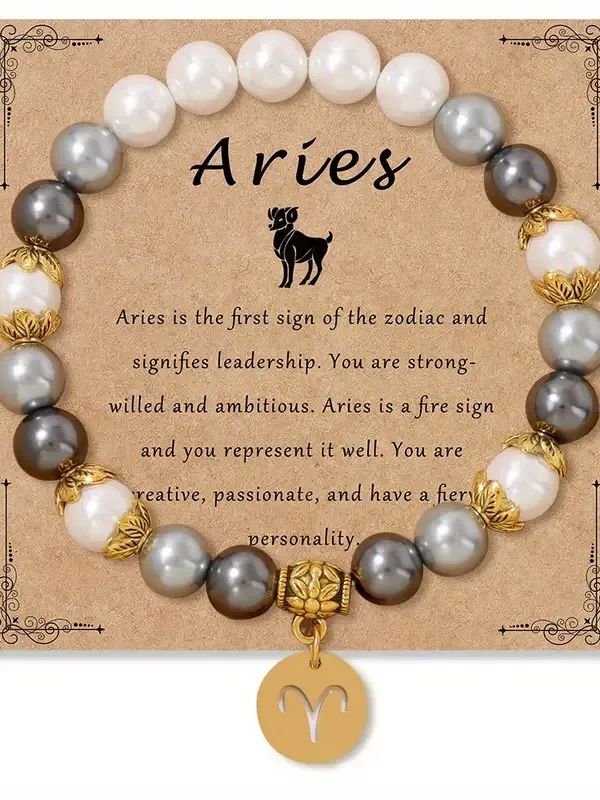 Aries Bohemian Style Zodiac Pendant Bracelet product image (1)