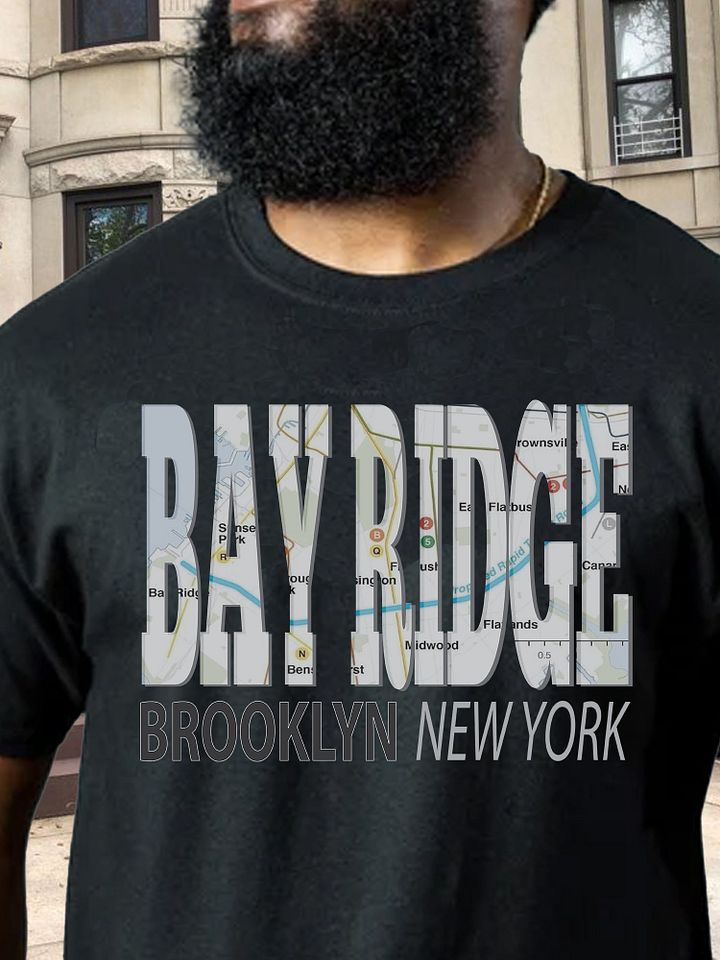 Fun Cool Bay Ridge Brooklyn New York with Subway Map T-Shirt product image (2)