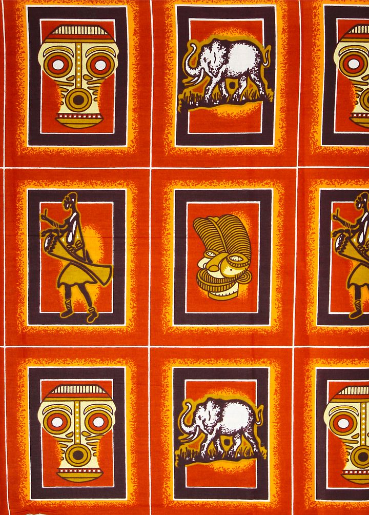 Tessuto Wax Print - Design Maschere ed Animali - cod.596/B product image (1)