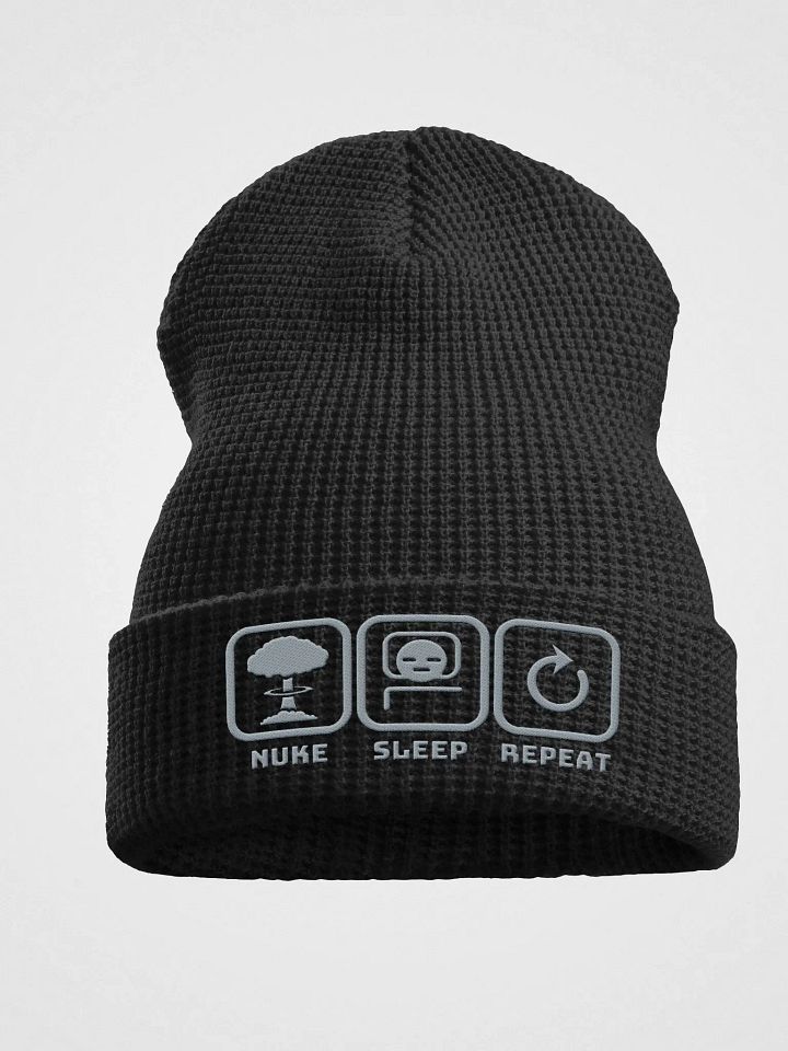 Nuke, Sleep, Repeat Waffle Beanie product image (3)