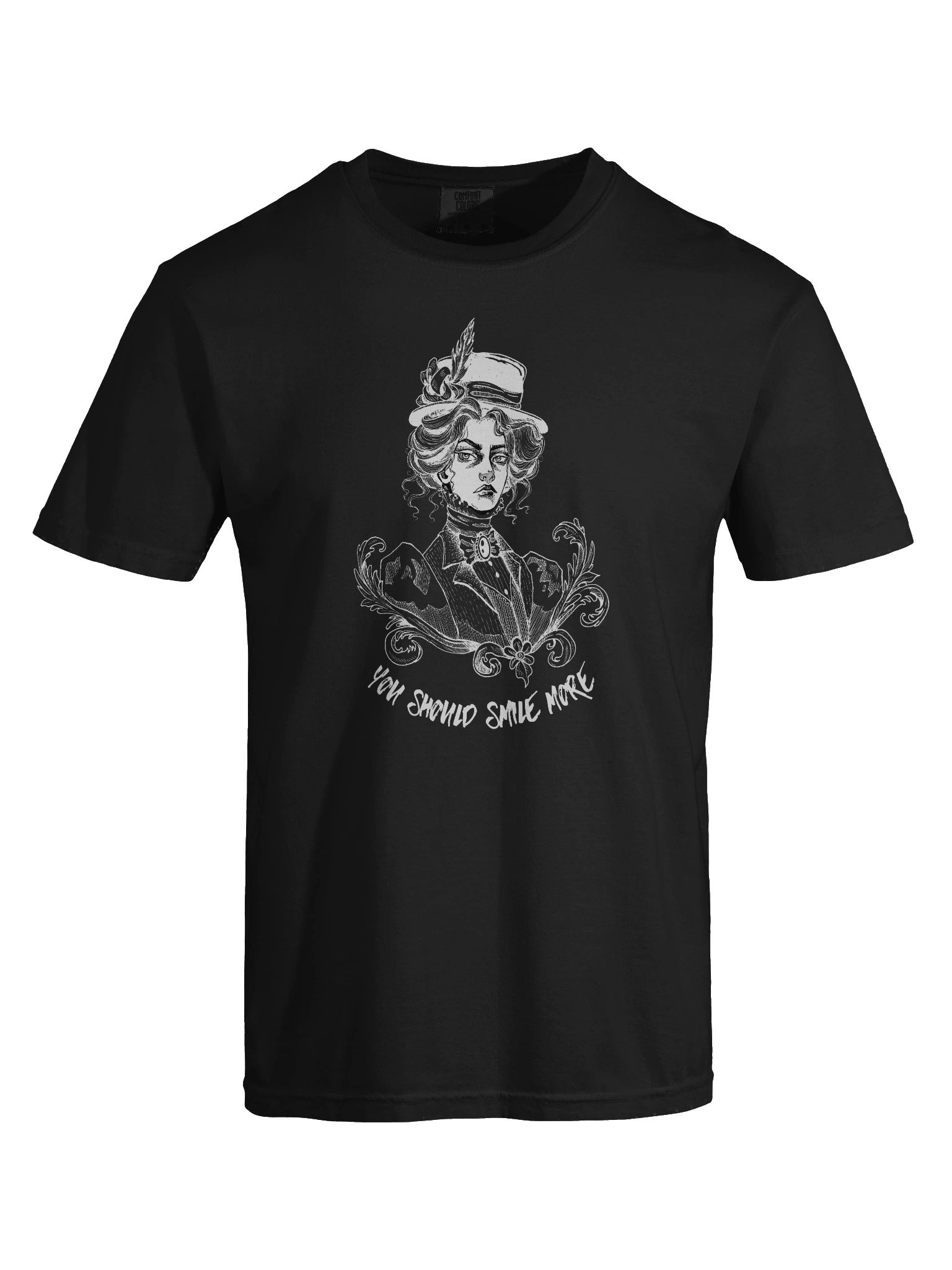 "SMILE MORE" Black T-Shirt (Design #1) product image (3)