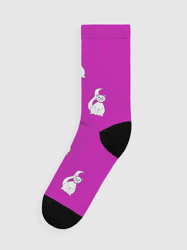 White Cat (art by Dina R.) akril painting picture - Crew Socks product image (1)