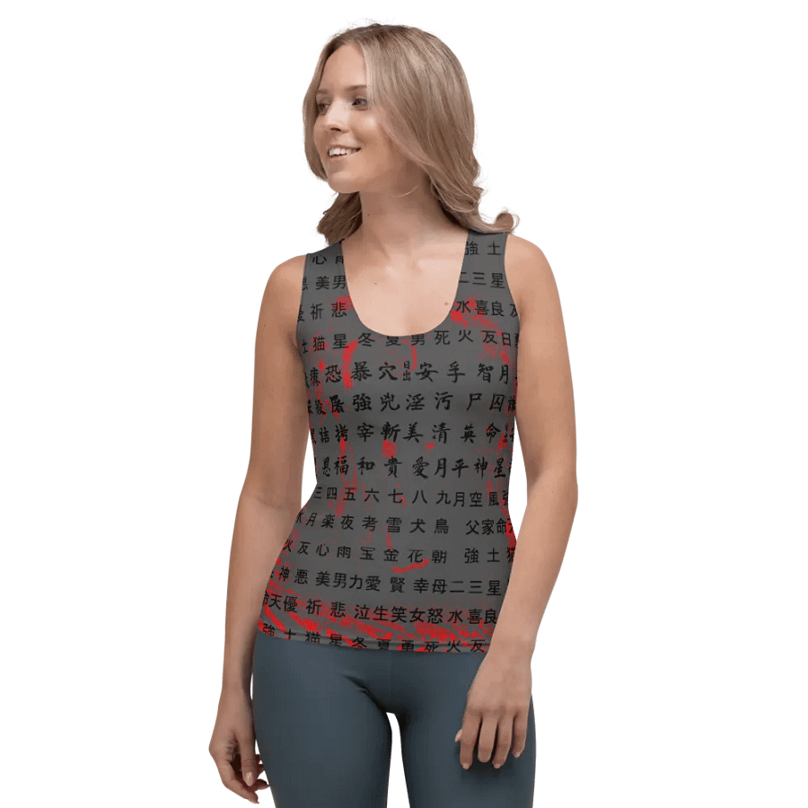 Customizable Chinese Characters - Red Swirls | All-Over Print Tank Top product image (1)