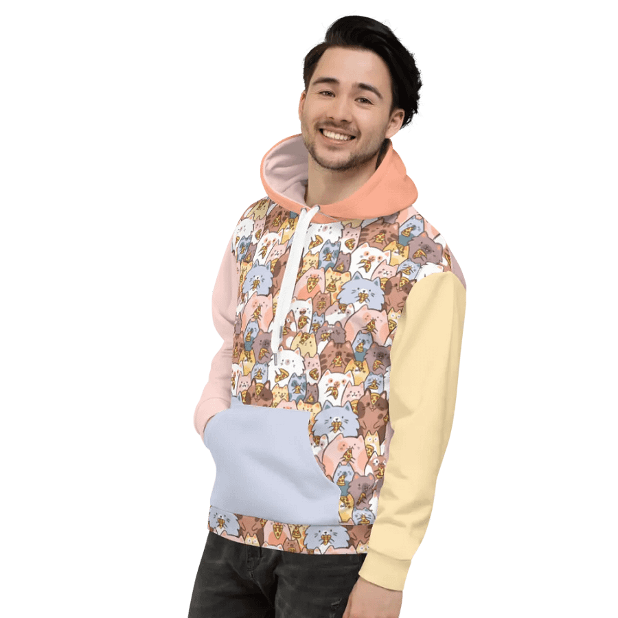 Whimsical Cat Pizza Party All-Over Hoodie product image (11)