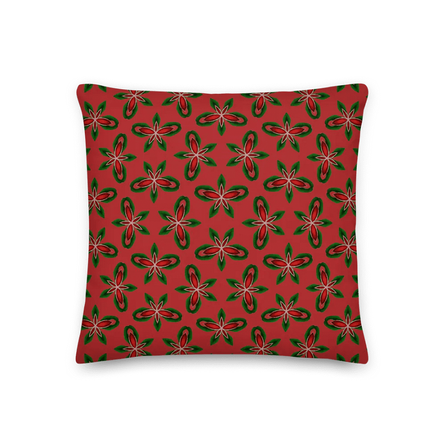 Vintage-Style Holiday Pillow – Red & Green Christmas Pattern product image (1)