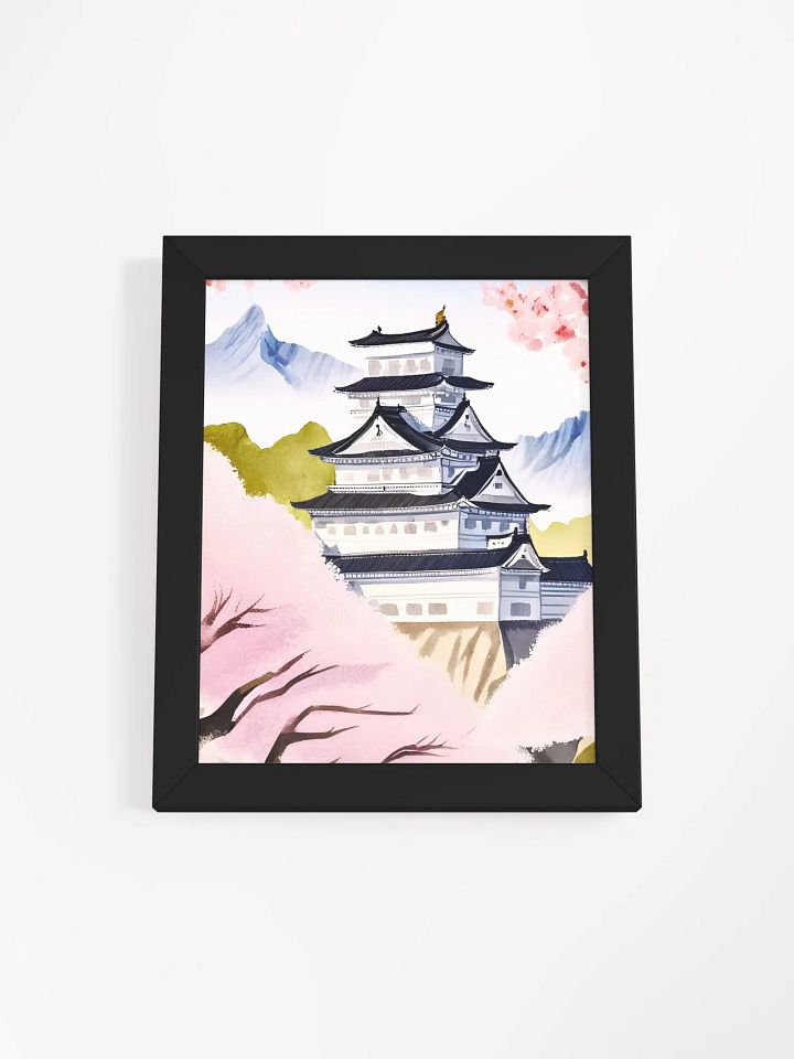 Sakura Serenity: Japanese Castle Framed Poster product image (1)