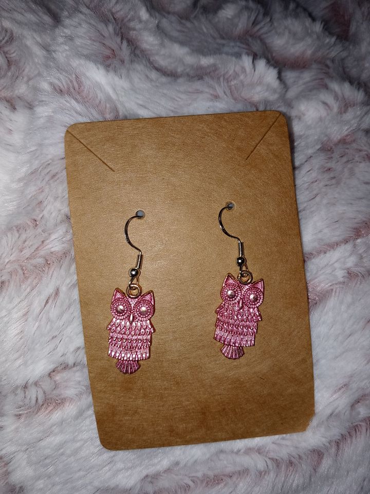 Boss momma owl earring(pink) product image (1)