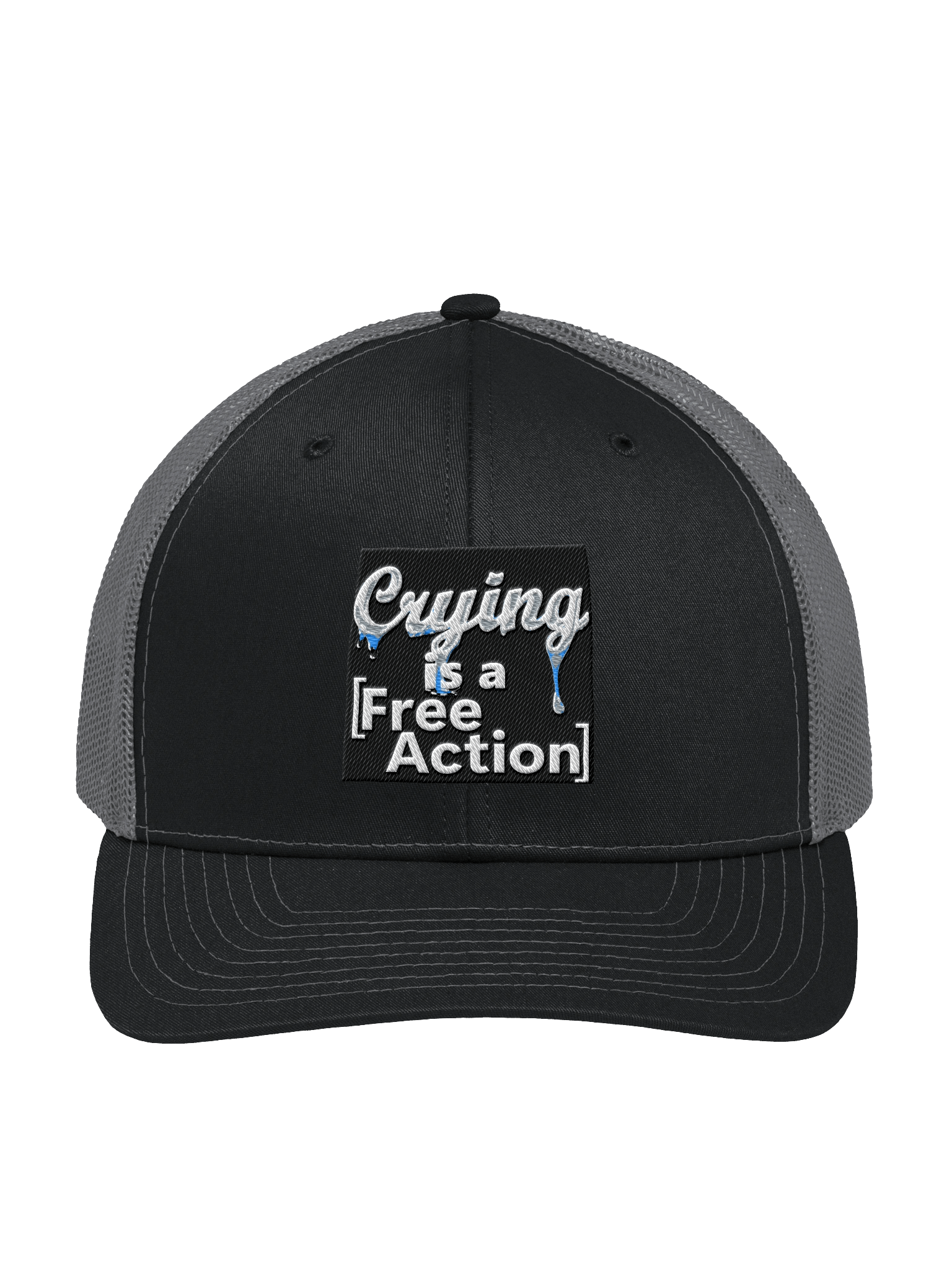 Crying is a [Free Action] Embroidered Trucker Hat product image (1)