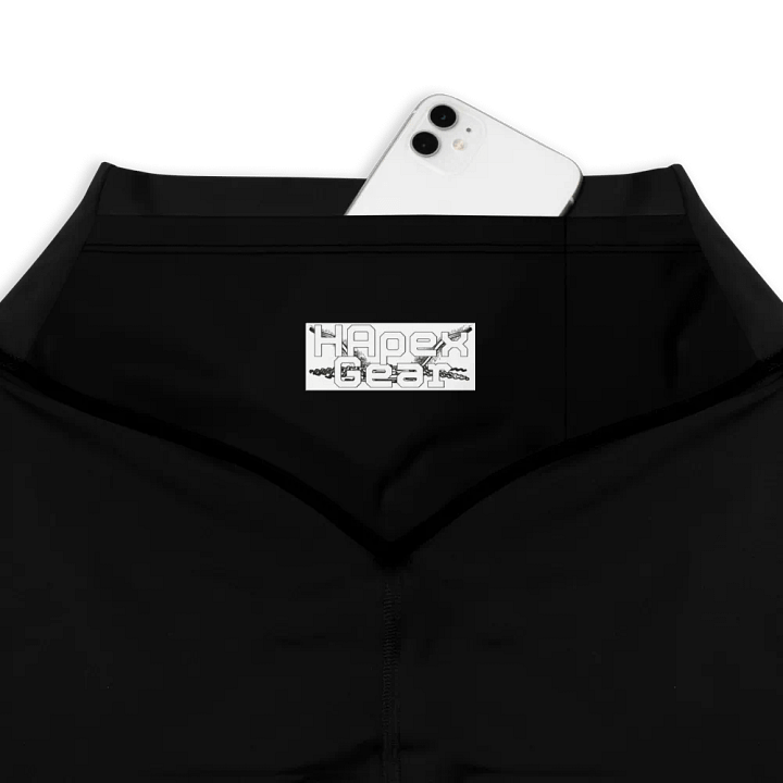 White HApex Gear White Logo Cancer Awareness Orange Ribbon. Black Sports Leggings product image (1)