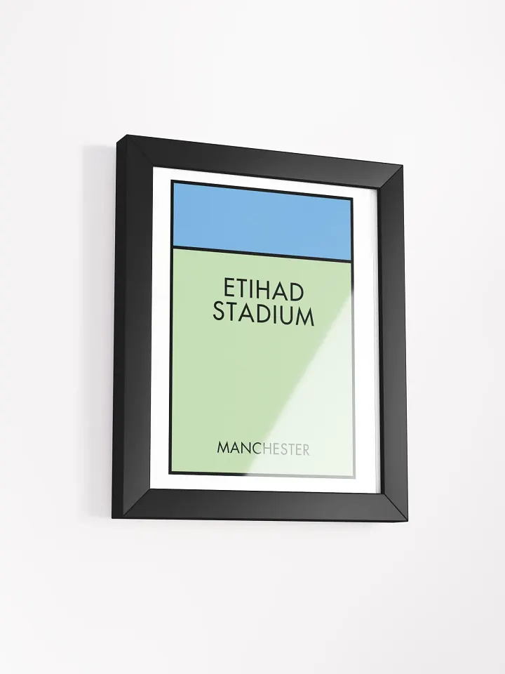 Etihad Stadium Manchester Monopoly Title Art Framed Print product image (1)
