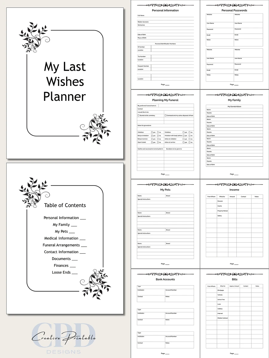 Printable My Last Wishes Planner product image (5)